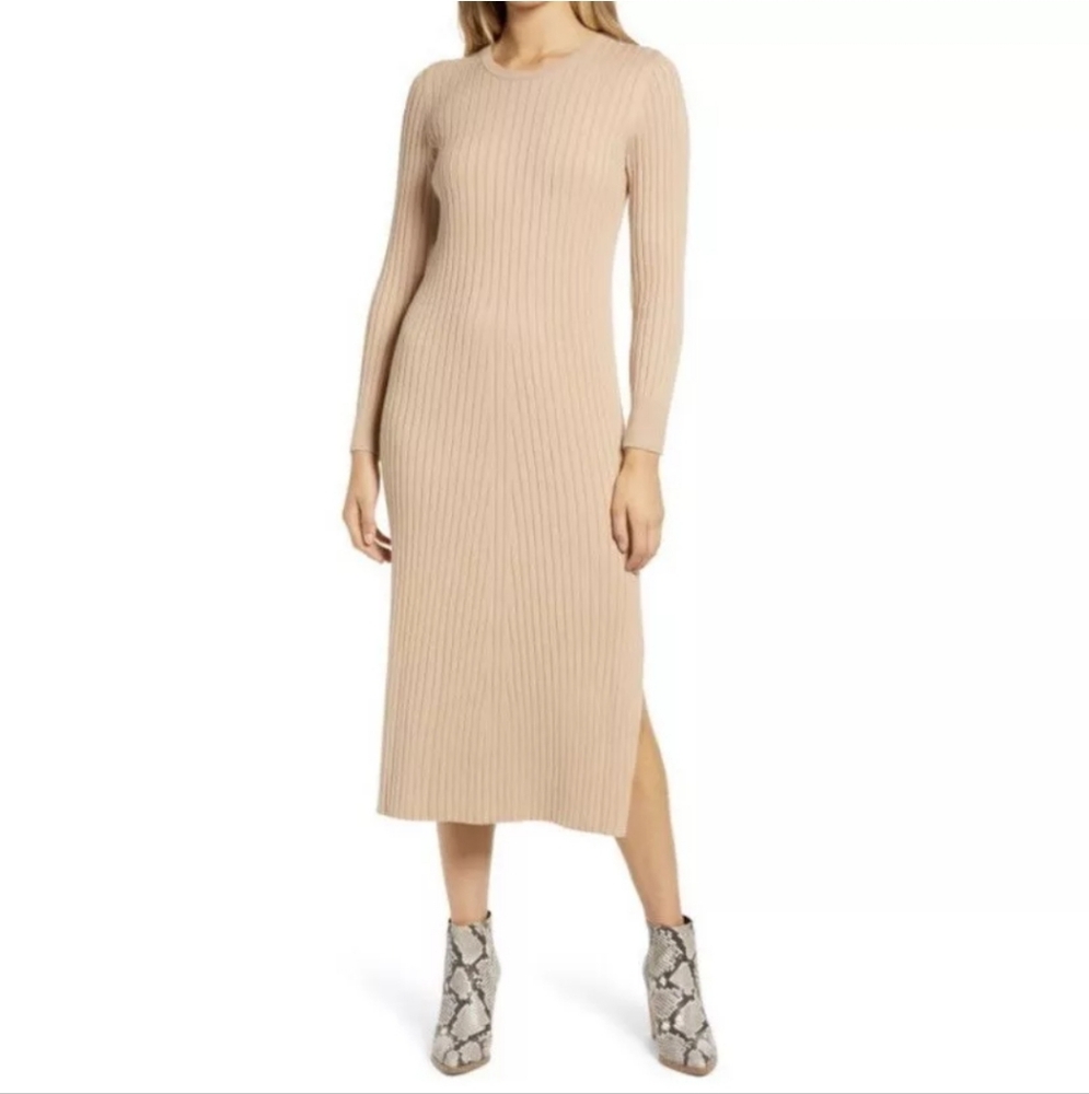 NEW WAYF Ribbed Knit Sweater Dress - Picture 1 of 6